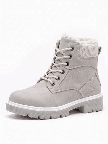 TorWeit Enkellaarsje 'Collar Lace Up Casual Ankle Boots' in Grijs: voorkant