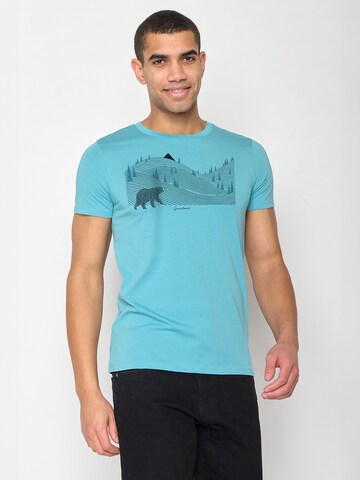 GREENBOMB Shirt 'Animal Bearland' in Blue: front