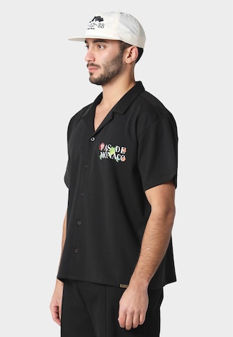Pas De Monaco Comfort Fit Hemd in Schwarz