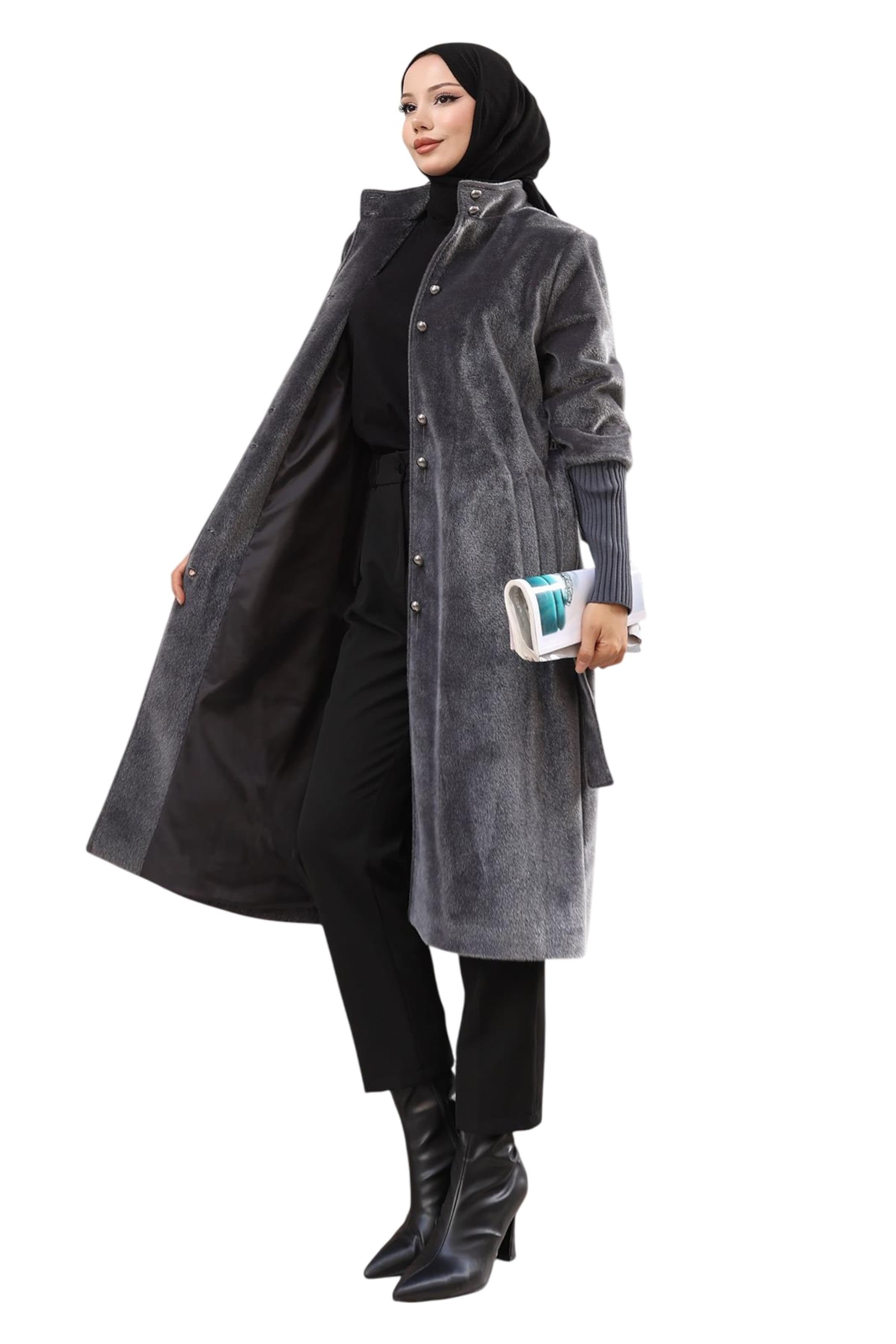 MODAMIHRAM Between-seasons coat in Grey: front