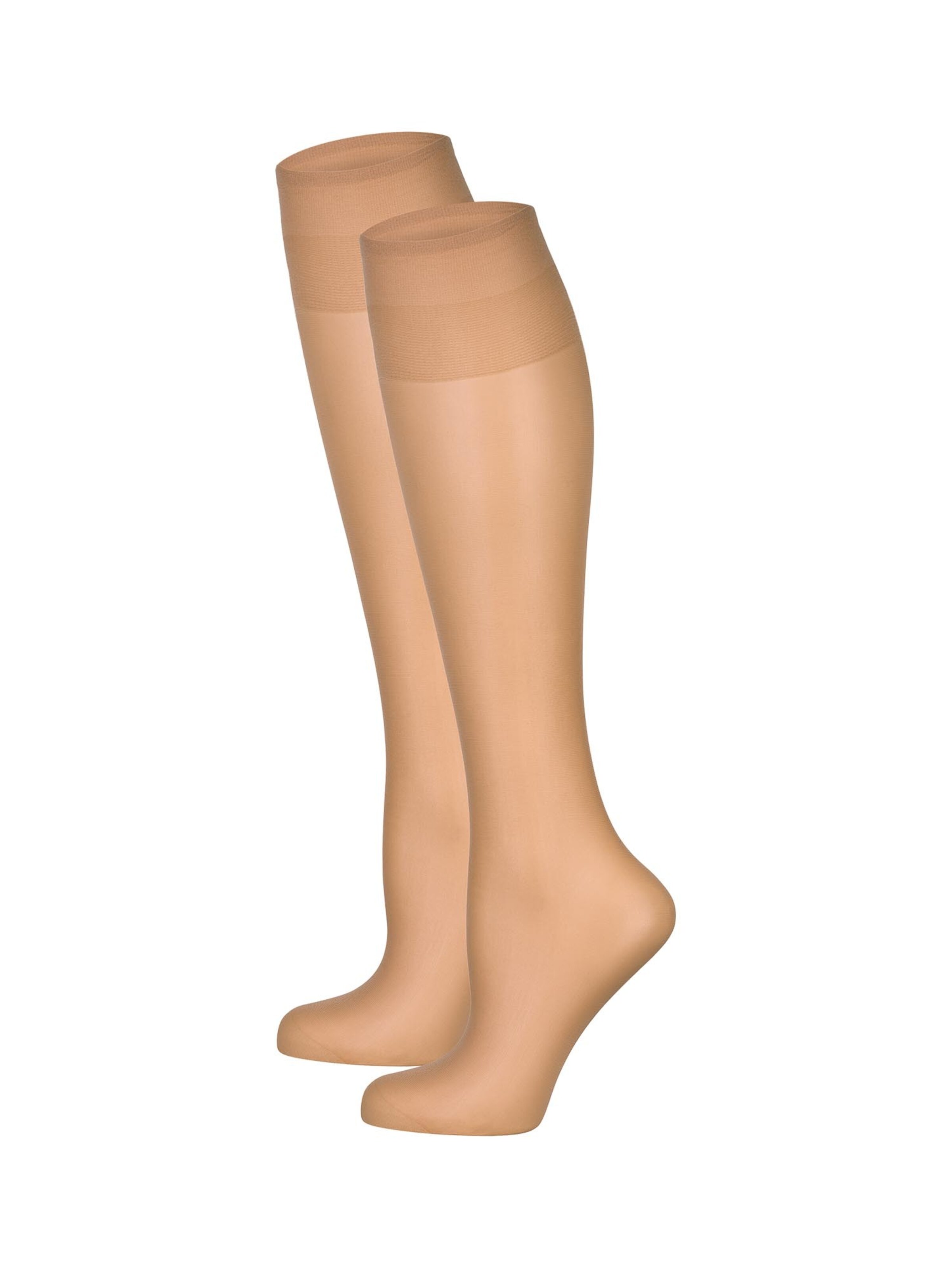Nur Die Kniestrümpfe ' Seidenfein 15 DEN ' in 36-41 in beige / braun, Produktansicht