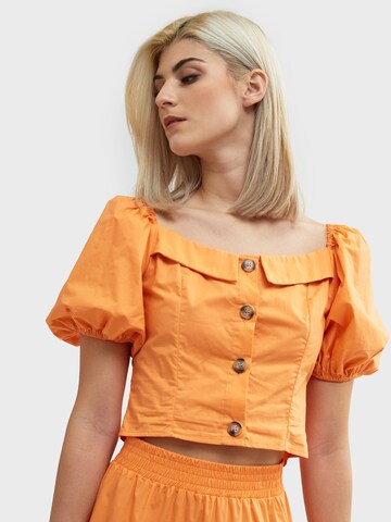 Influencer Bluse i oransje