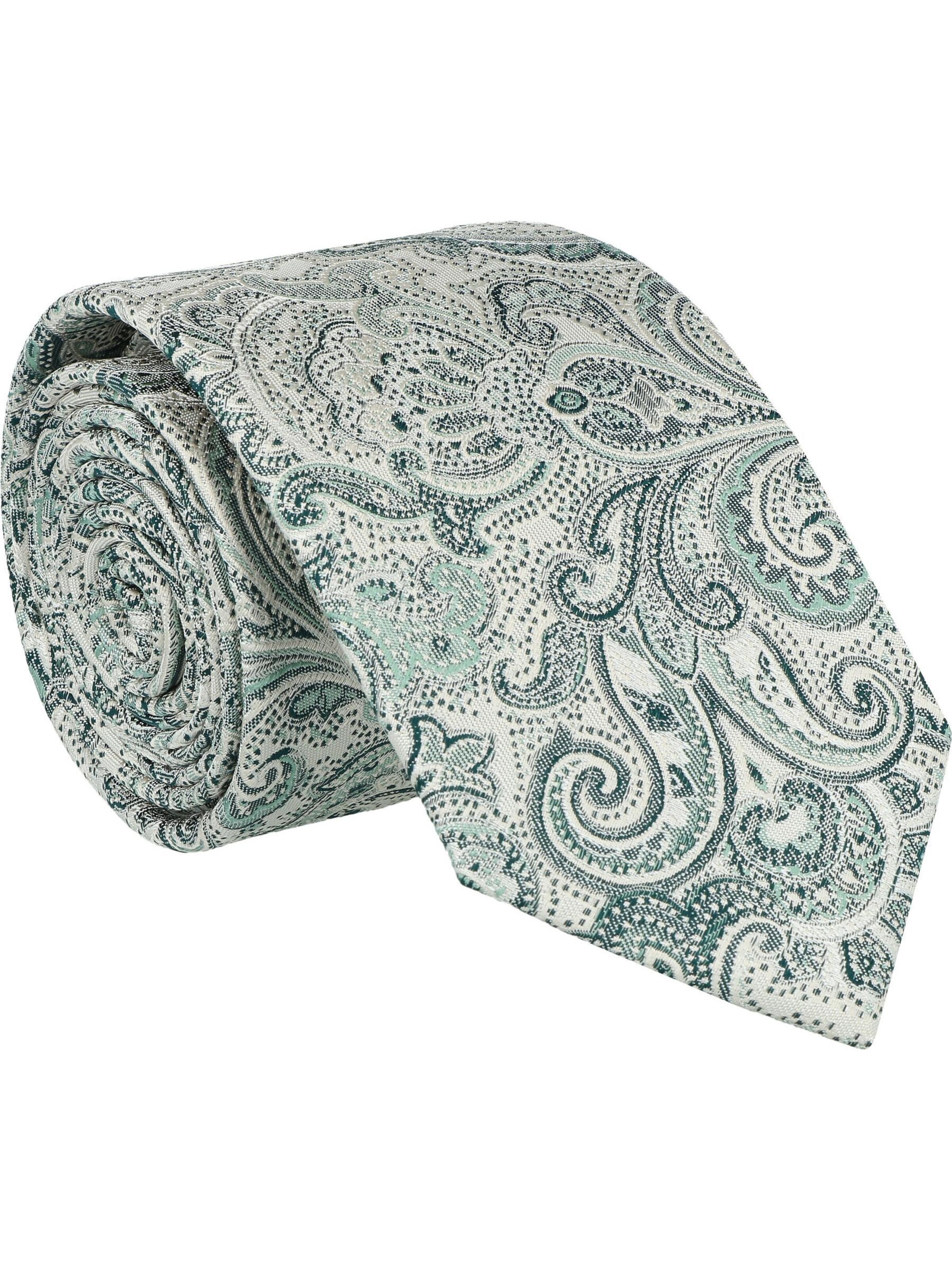WILLEN Tie 'Paisley / Uni' in Green
