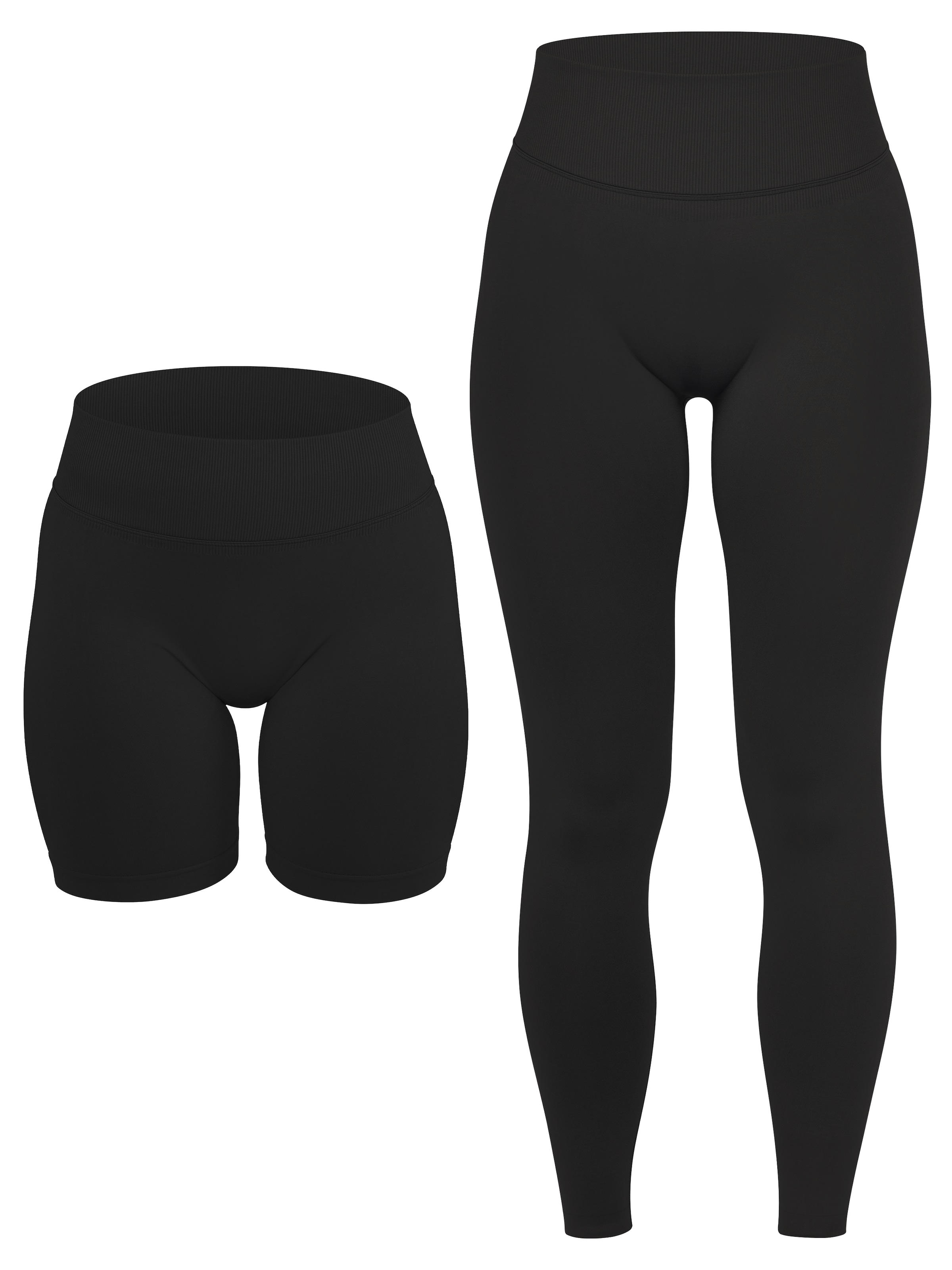 Circle Five Skinny Leggings 'Scrunch Set Push-Up Shorts + Push-Up Leggings' in Black