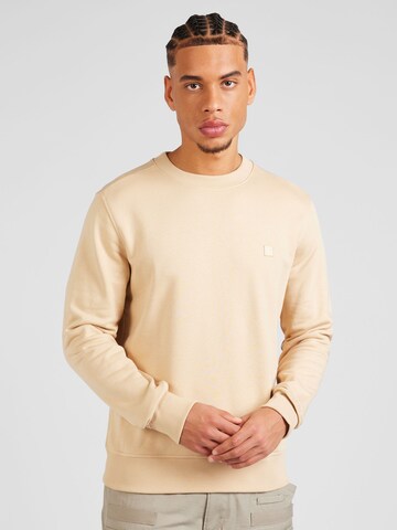 Sweat-shirt Calvin Klein Jeans en beige : devant