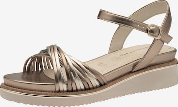 Tamaris Sandalen met riem in Goud: voorkant