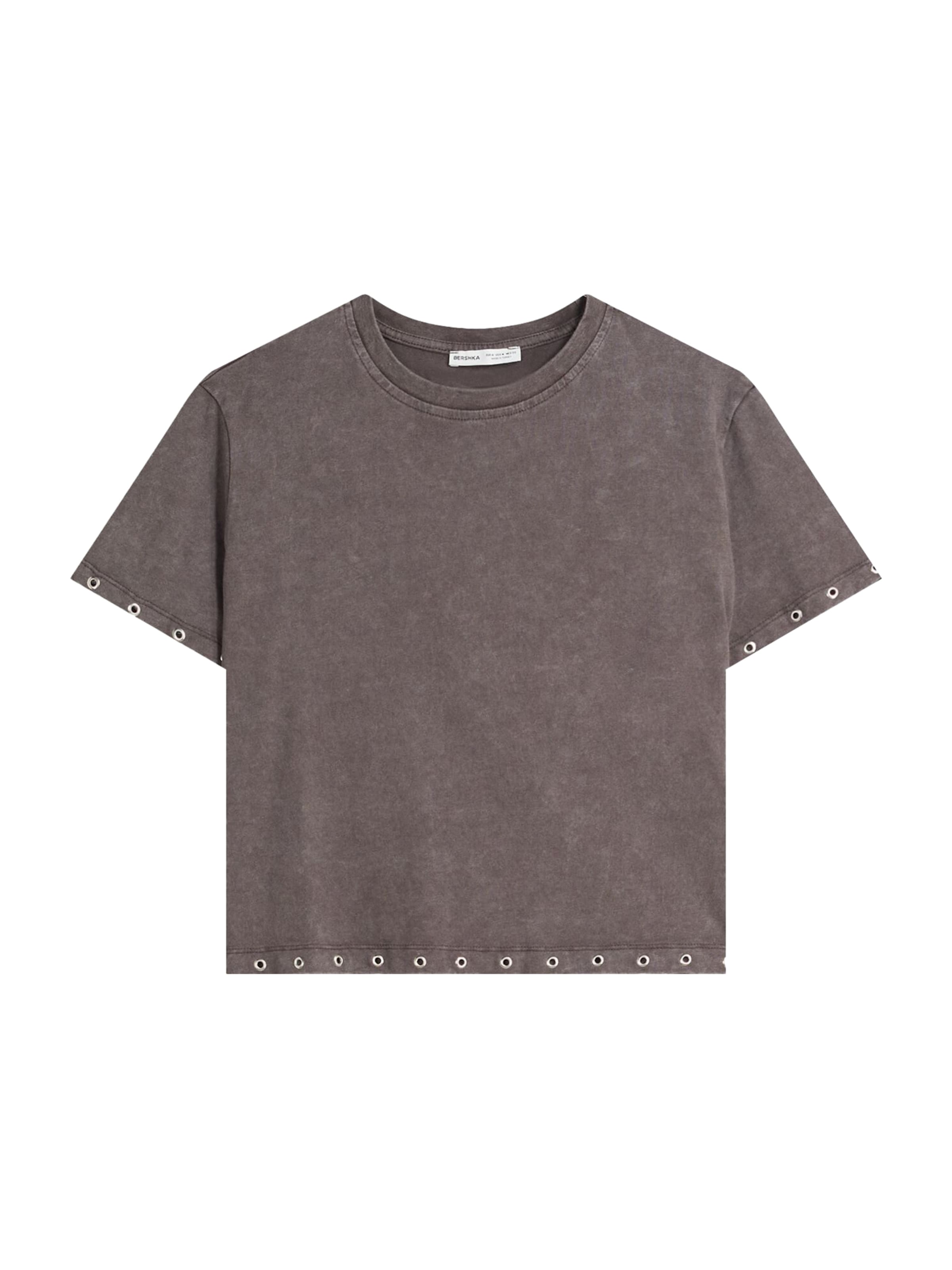 Bershka Тениска в кафяво: отпред