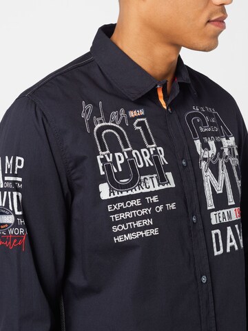 CAMP DAVID Regular Fit Hemd in Blau