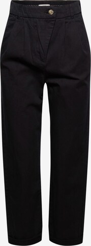 ESPRIT Pleat-front trousers in Black: front