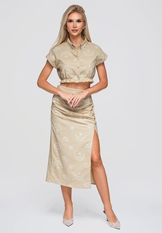 Ombre Blouse in Beige