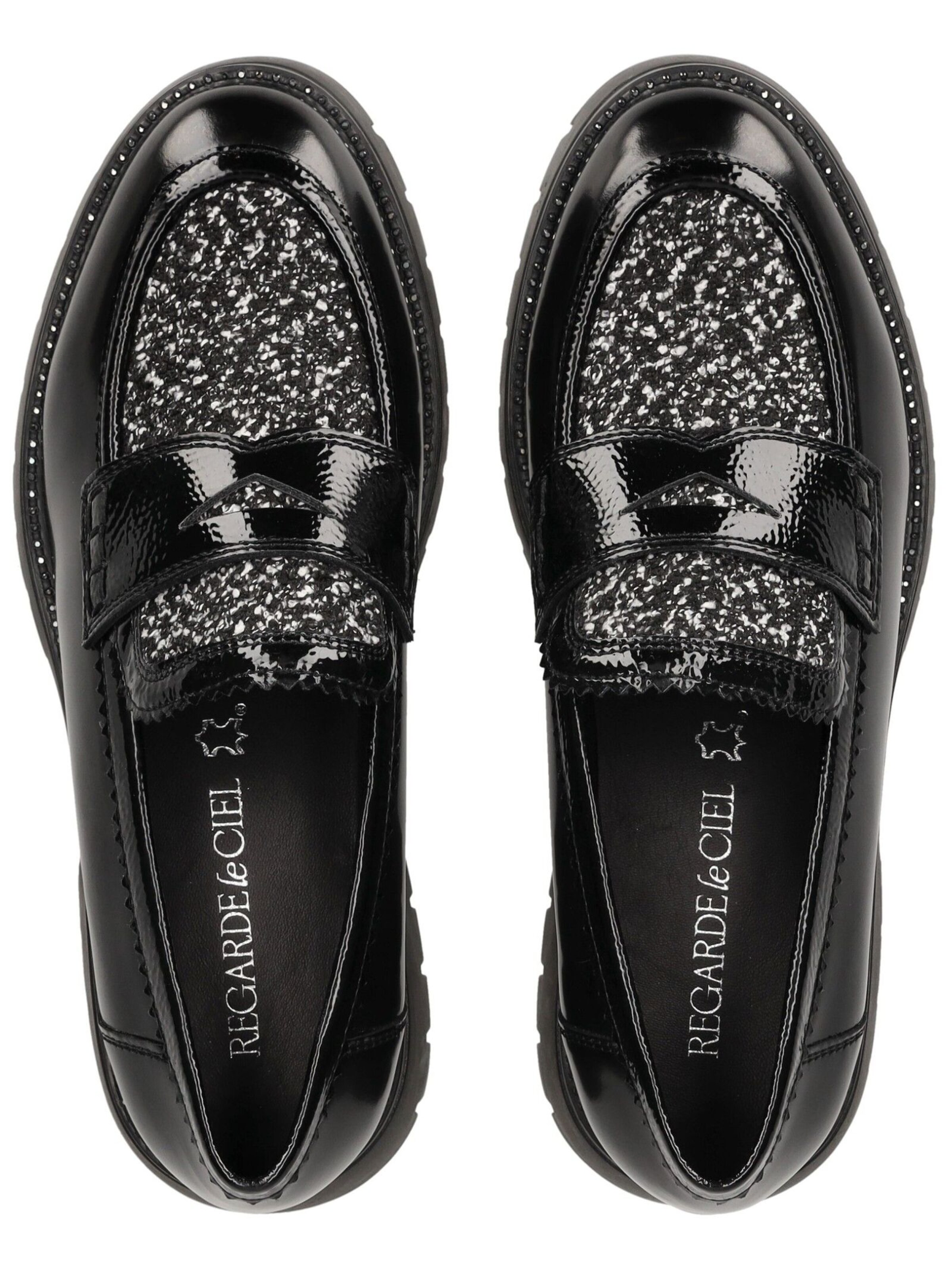 Regarde le Ciel Slip-ons in Black