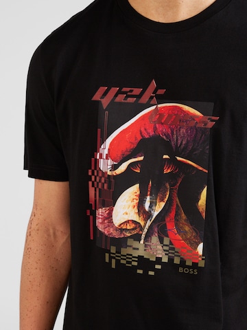 BOSS Orange Shirt 'Tee Mushroom' in Black