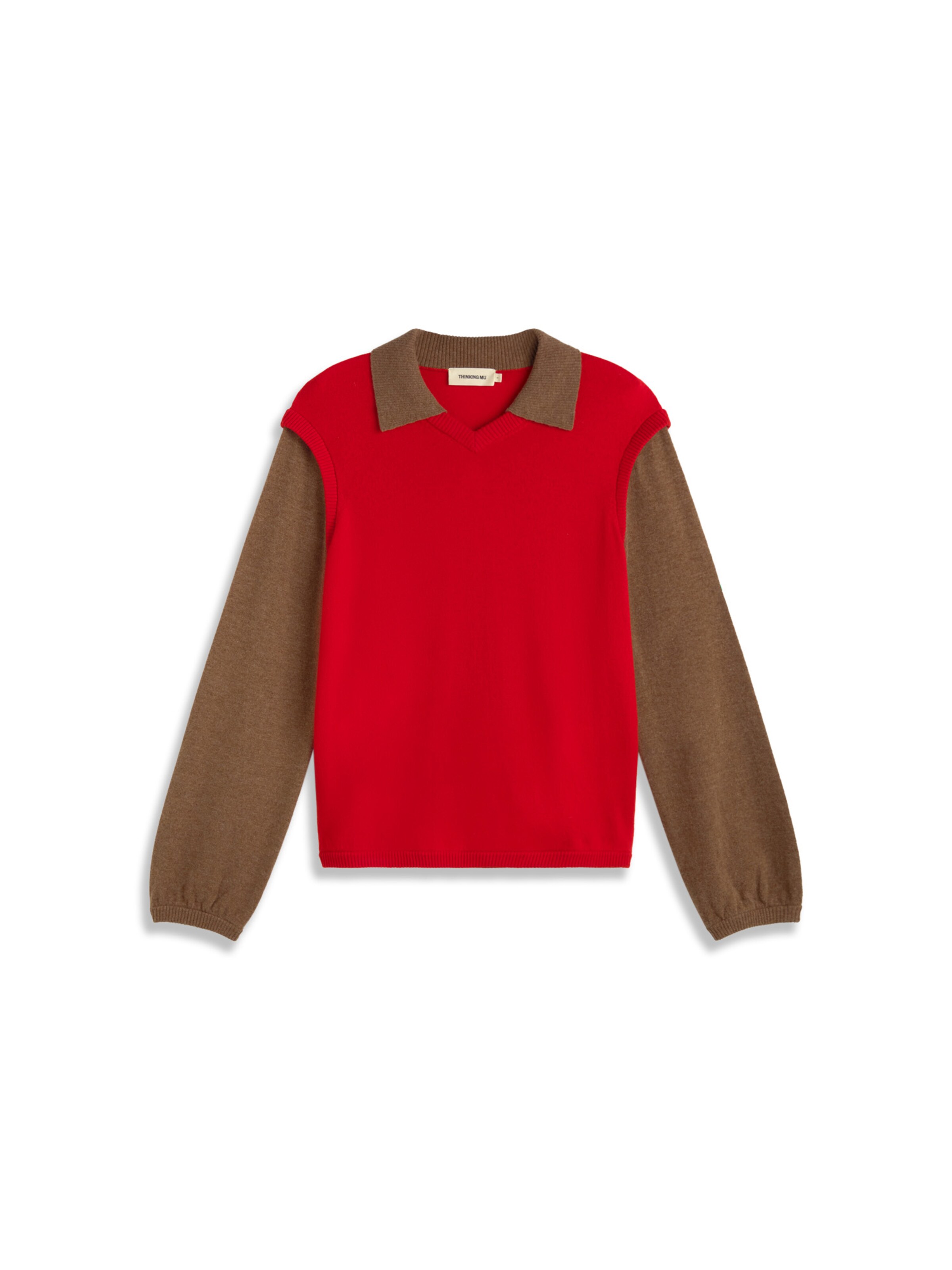 Thinking MU Pullover 'Khalida' in Braun: Vorderseite