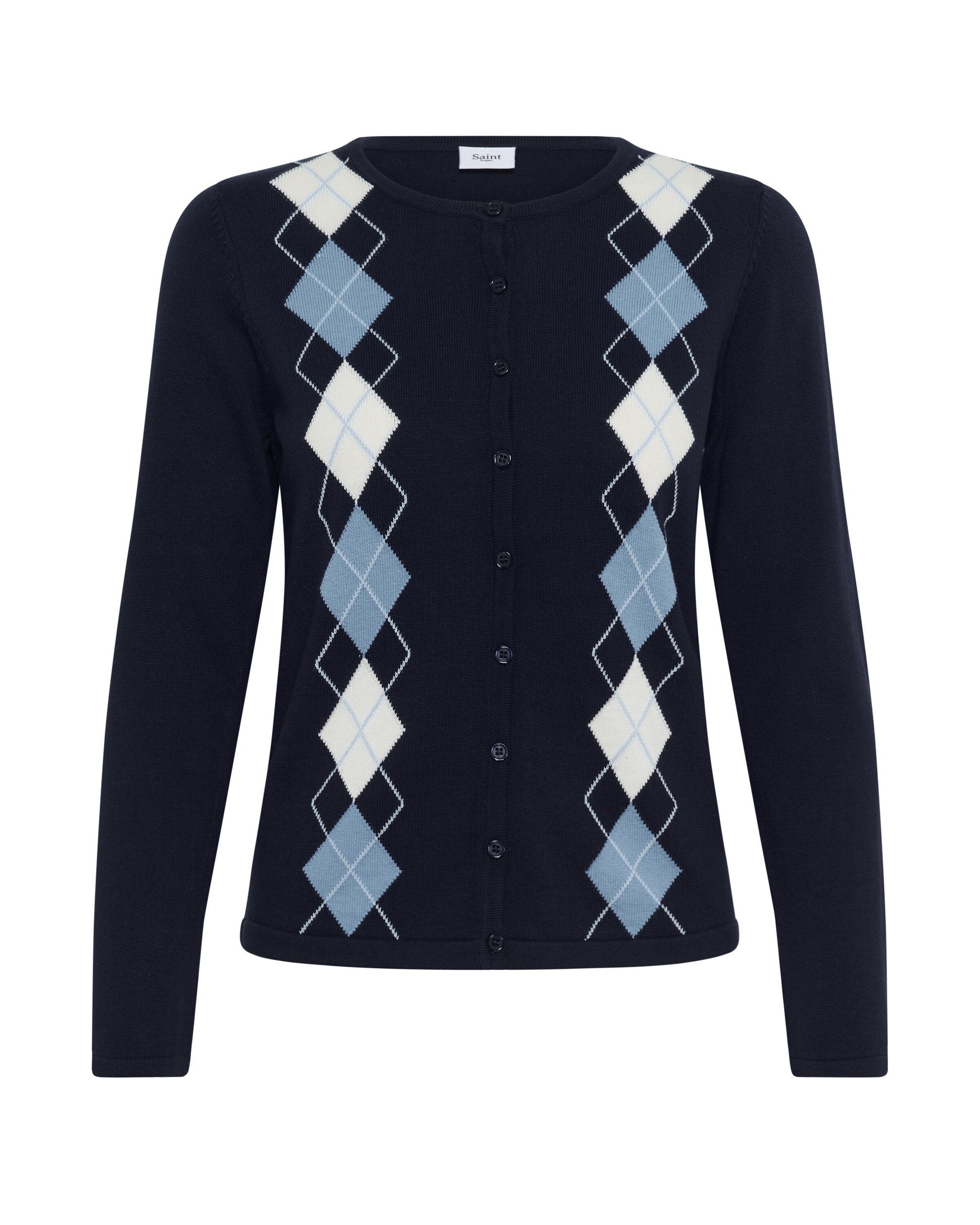SAINT TROPEZ Gebreid vest in Blauw: voorkant