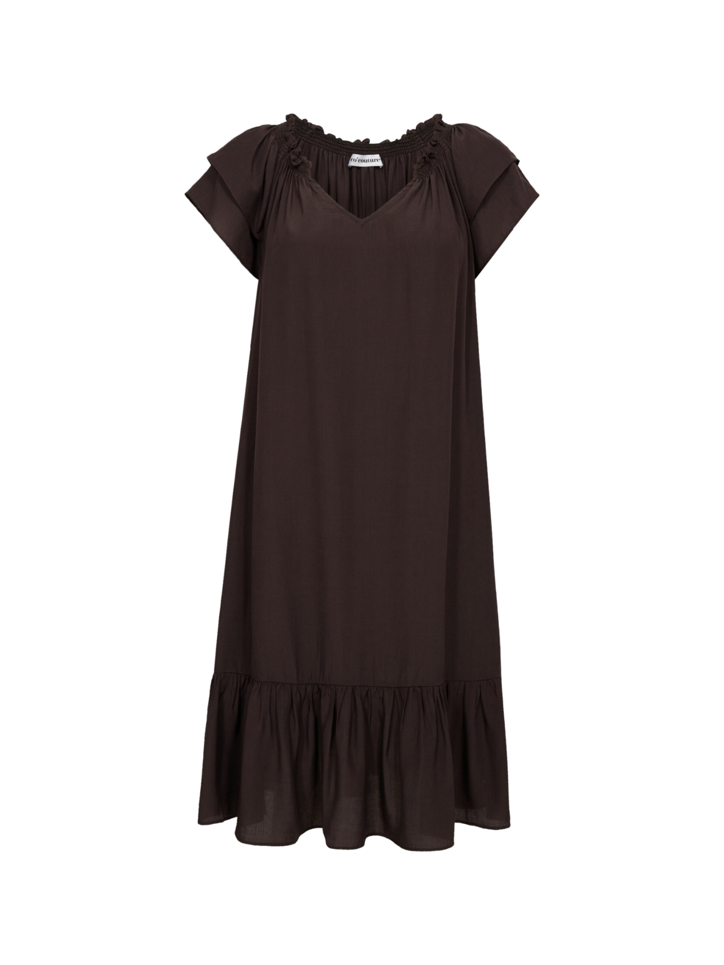 Robe 'Sunrise' co'couture en marron : devant