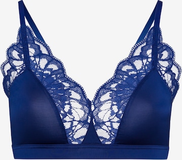 Hanro Triangle Bra ' HANRO  ' in Blue: front