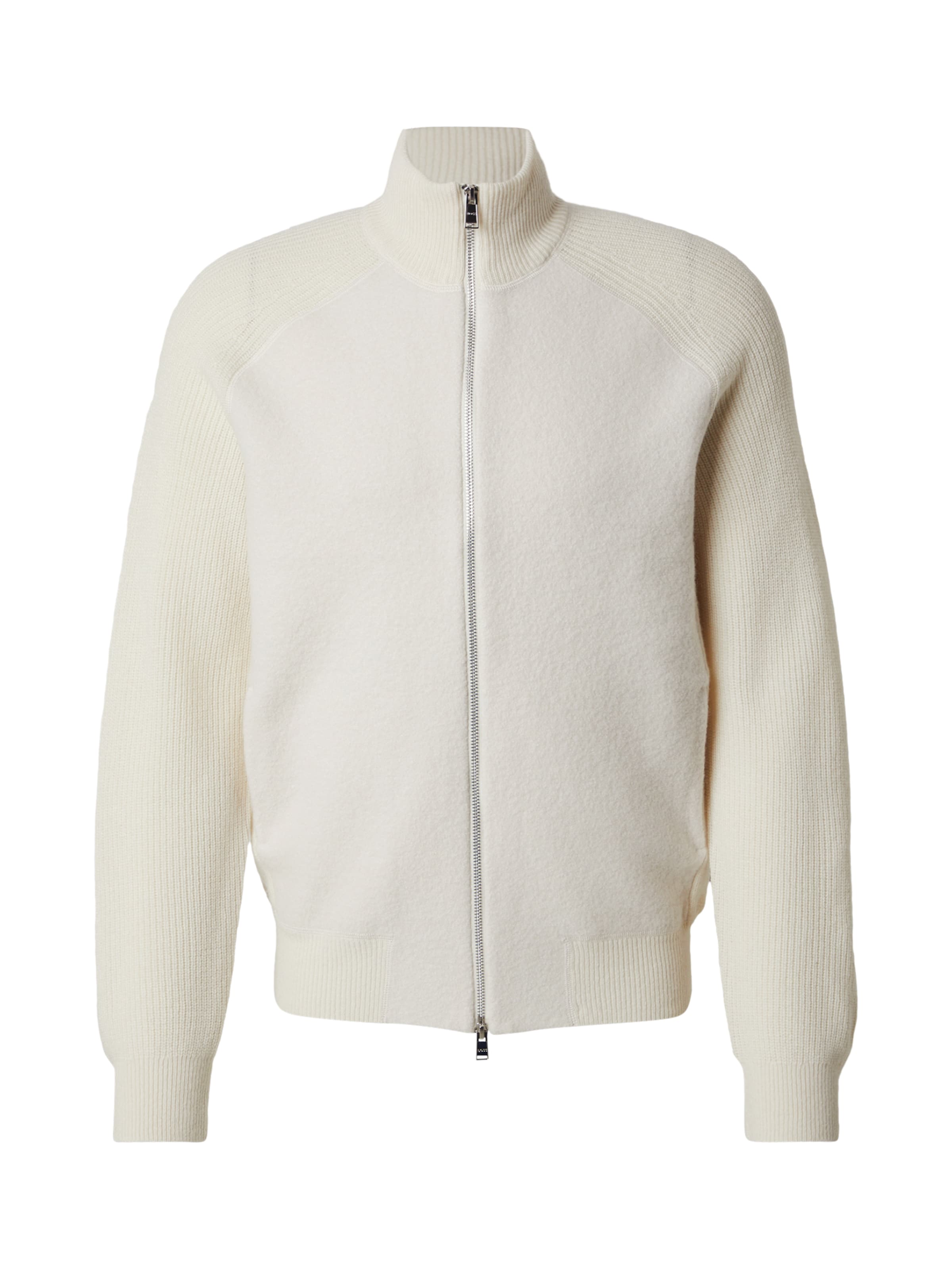 Geacă tricotată 'H-Hibisco' de la BOSS pe alb: față