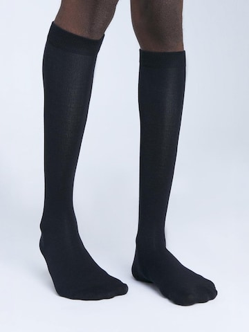 Albero Natur Kniestrümpfe '4er Pack Unisex Kniestrümpfe aus Bio-Baumwolle'‌‌‌‌‌‌‌ in Schwarz