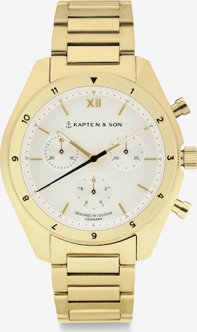 Kapten & Son - Relógios analógicos 'Rise' em ouro: frente