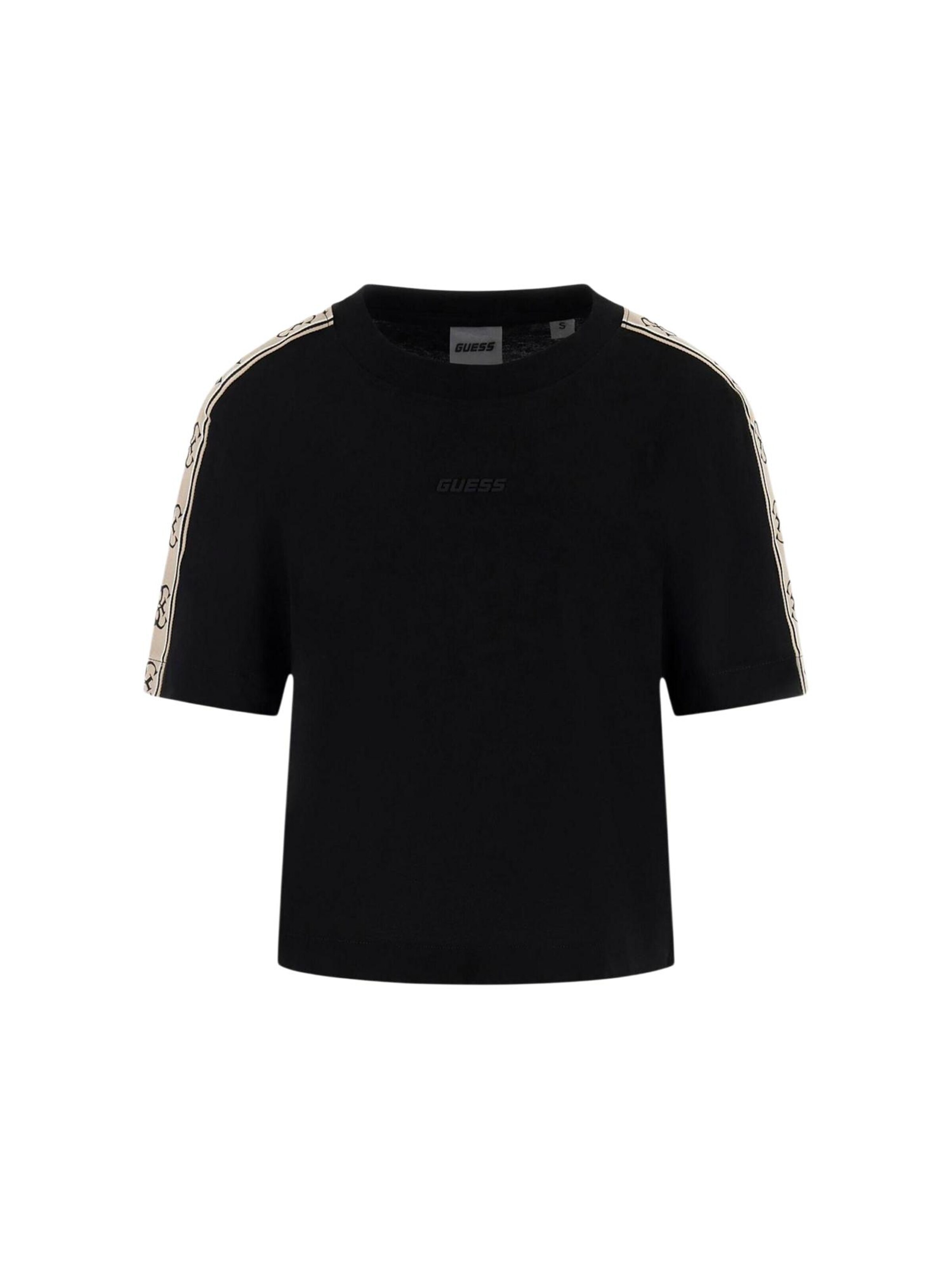 Top 'BRITNEY CROP TEE V3RI08 I3Z14' di GUESS in nero: frontale