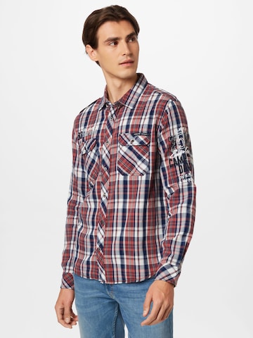 CAMP DAVID Regular fit Button Up Shirt in Red: front