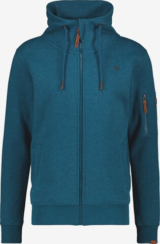 Alife and Kickin Zip-Up Hoodie 'EliasAK' in Blue: front