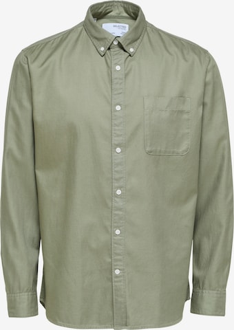 SELECTED HOMME Regular fit Button Up Shirt 'STEN' in Green: front