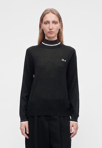 Pulover 'ESSENTIAL' de la Karl Lagerfeld pe negru: față