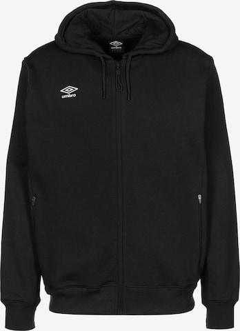 UMBRO Athletic Zip-Up Hoodie in Black: front