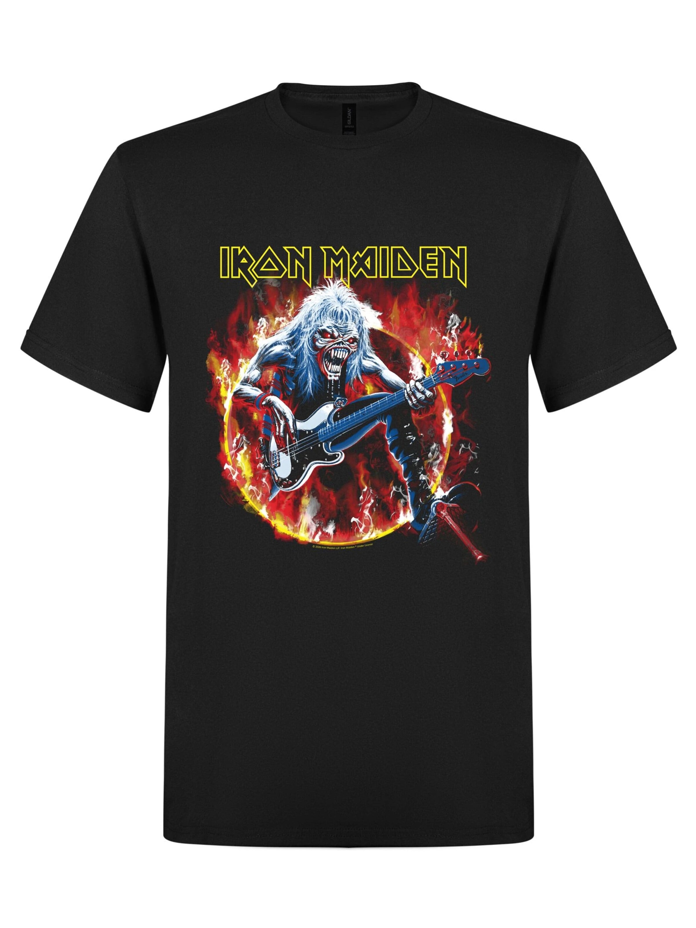 Iron Maiden Shirt 'Iron Maiden Eddie Live Flames T-Shirt' in Black: front