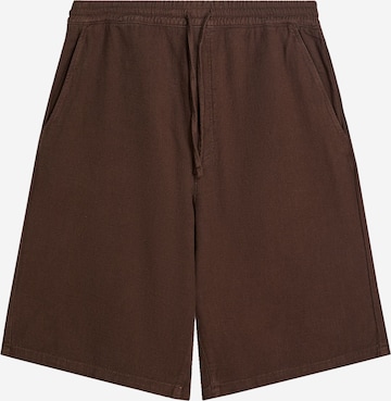 Bershka Lużny krój Spodnie w kolorze brązowy: przód