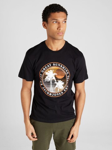 T-Shirt 'OWEN SUMMER' JACK & JONES en noir : devant