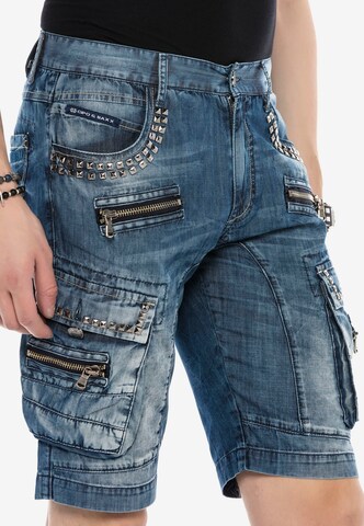 CIPO & BAXX Regular Jeans-Shorts 'CASUAL ROCKER' in Blau