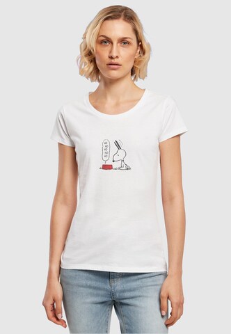 Merchcode Shirt 'Peanuts Hungry Snoopy' in Wit: voorkant