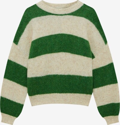 Pull&Bear Pullover in beigemeliert / grün, Produktansicht