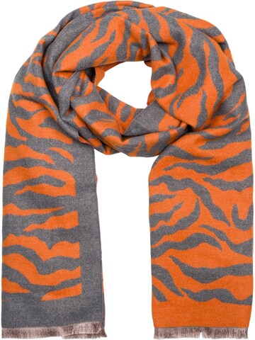 styleBREAKER Schal 'Schal mit Zebra Muster'‌‌‌ in Orange: Vorderseite