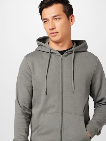 JACK & JONES - Sudadera con cremallera en gris