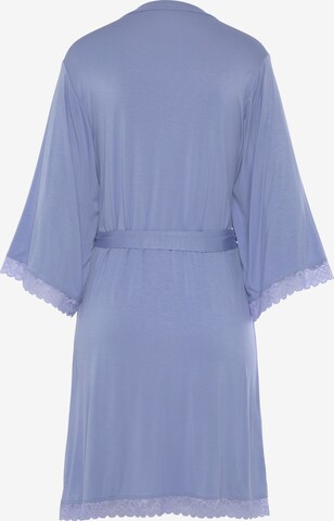 LASCANA Dressing gown 'Summer Lace' in Blue: back