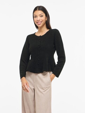 VILA Knit Cardigan 'VILUNA' in Black: front