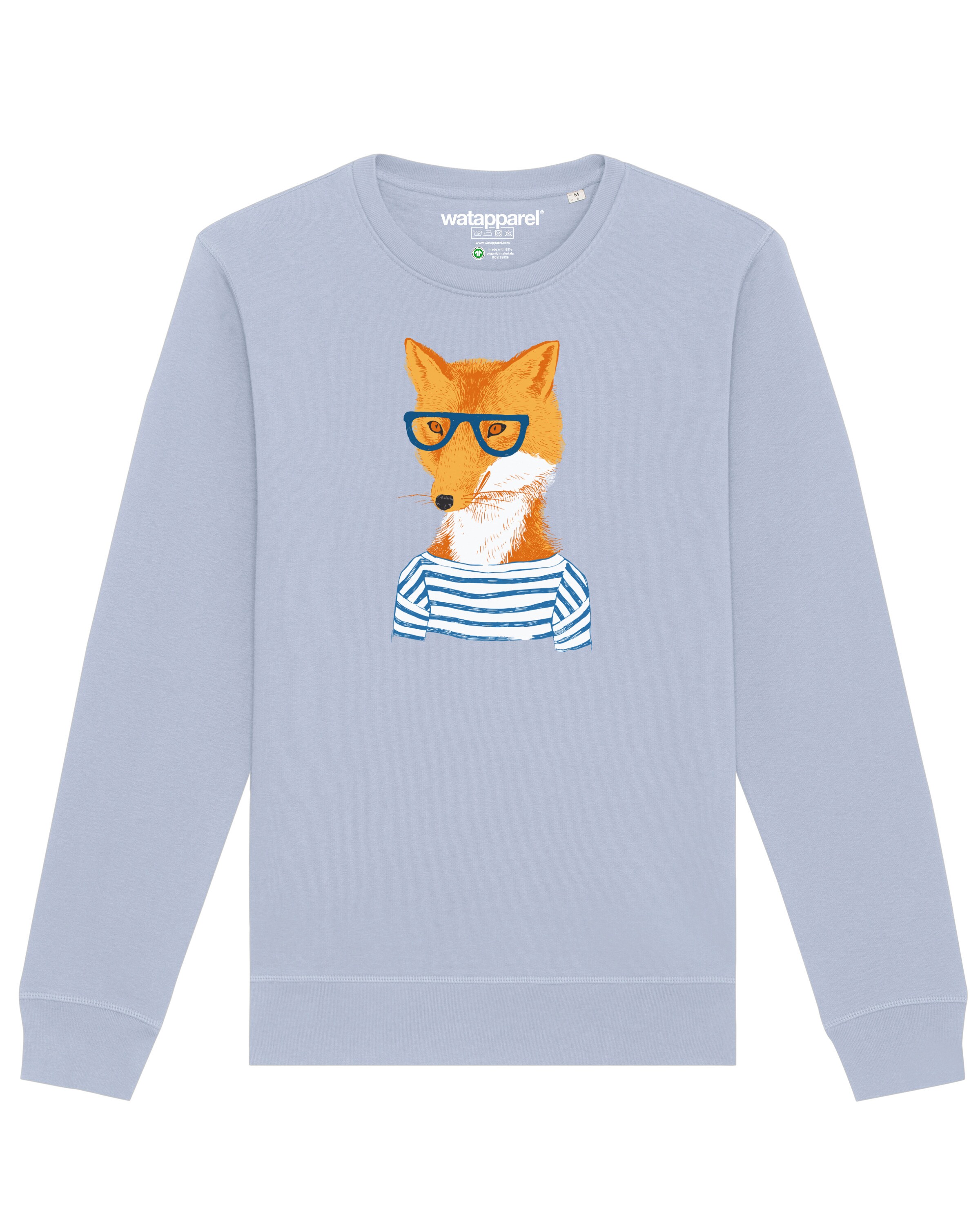 Watapparel Sweatshirt ' Fuchs ' in Blau: Vorderseite