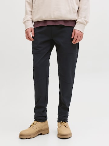 JACK & JONES Tapered Pants in Black: front