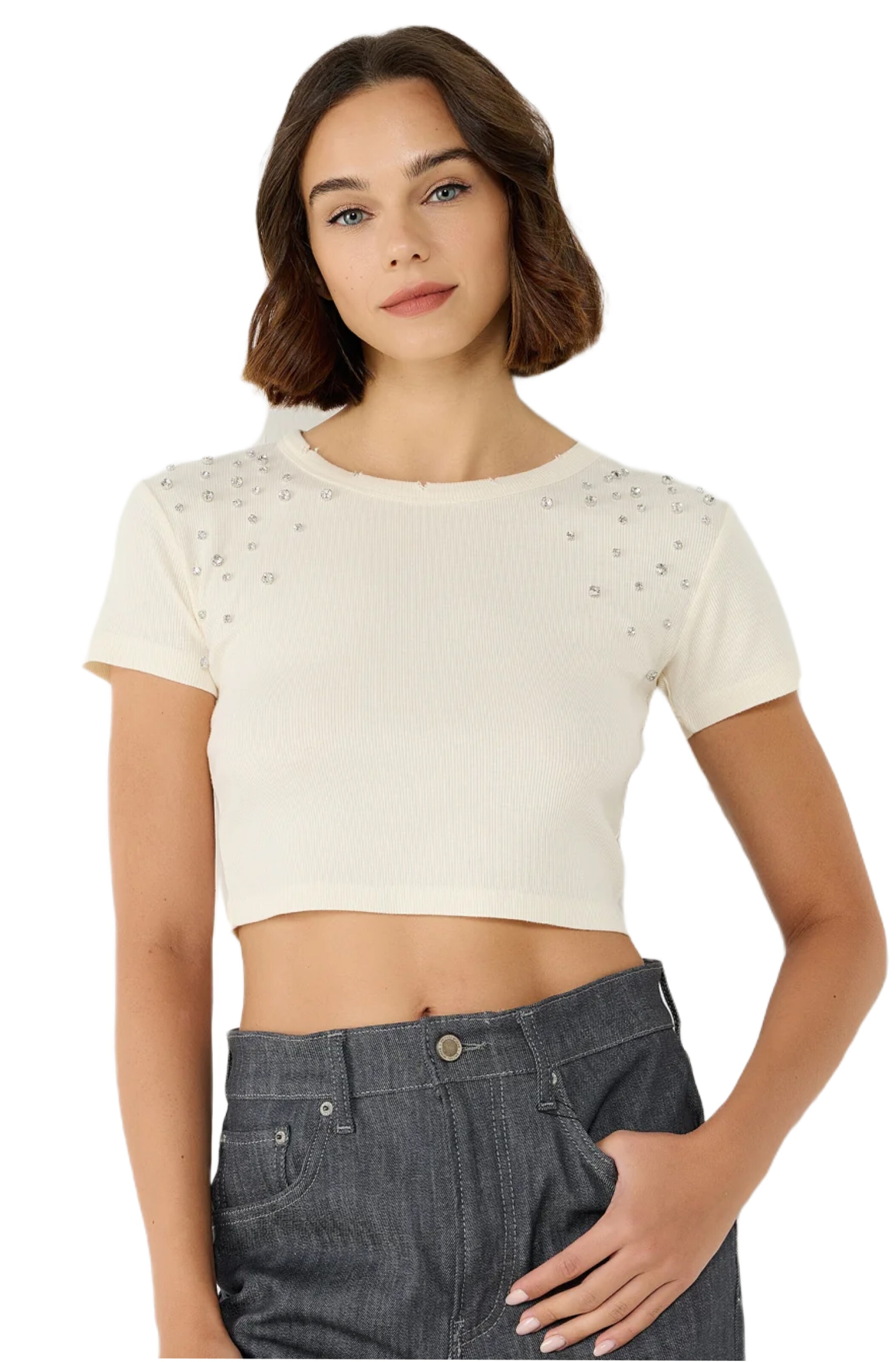 No Matter What Shirt in Beige: voorkant