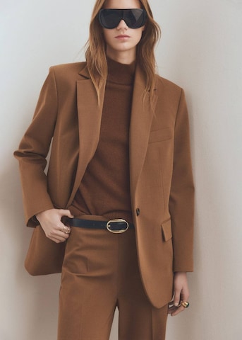 MANGO Wide Leg Hose 'Milano' in Braun