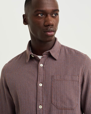 WE Fashion Slim fit Button Up Shirt in Brown