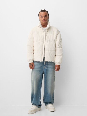 Bershka Zimní bunda – béžová