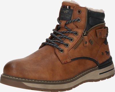 MUSTANG Čizme na vezanje u karamela / crna, Pregled proizvoda