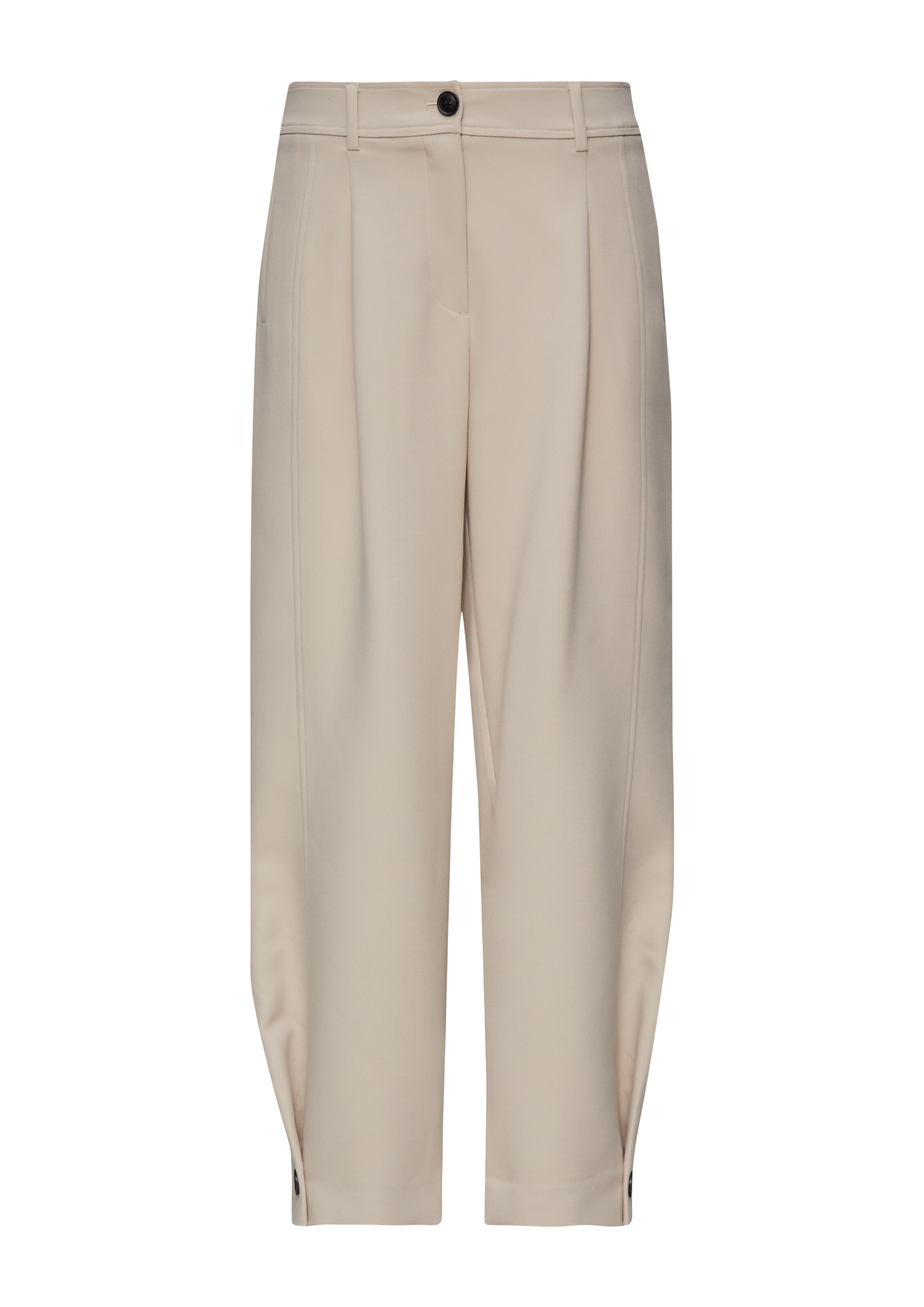 COMMA Tapered Bandplooibroek in Beige: voorkant