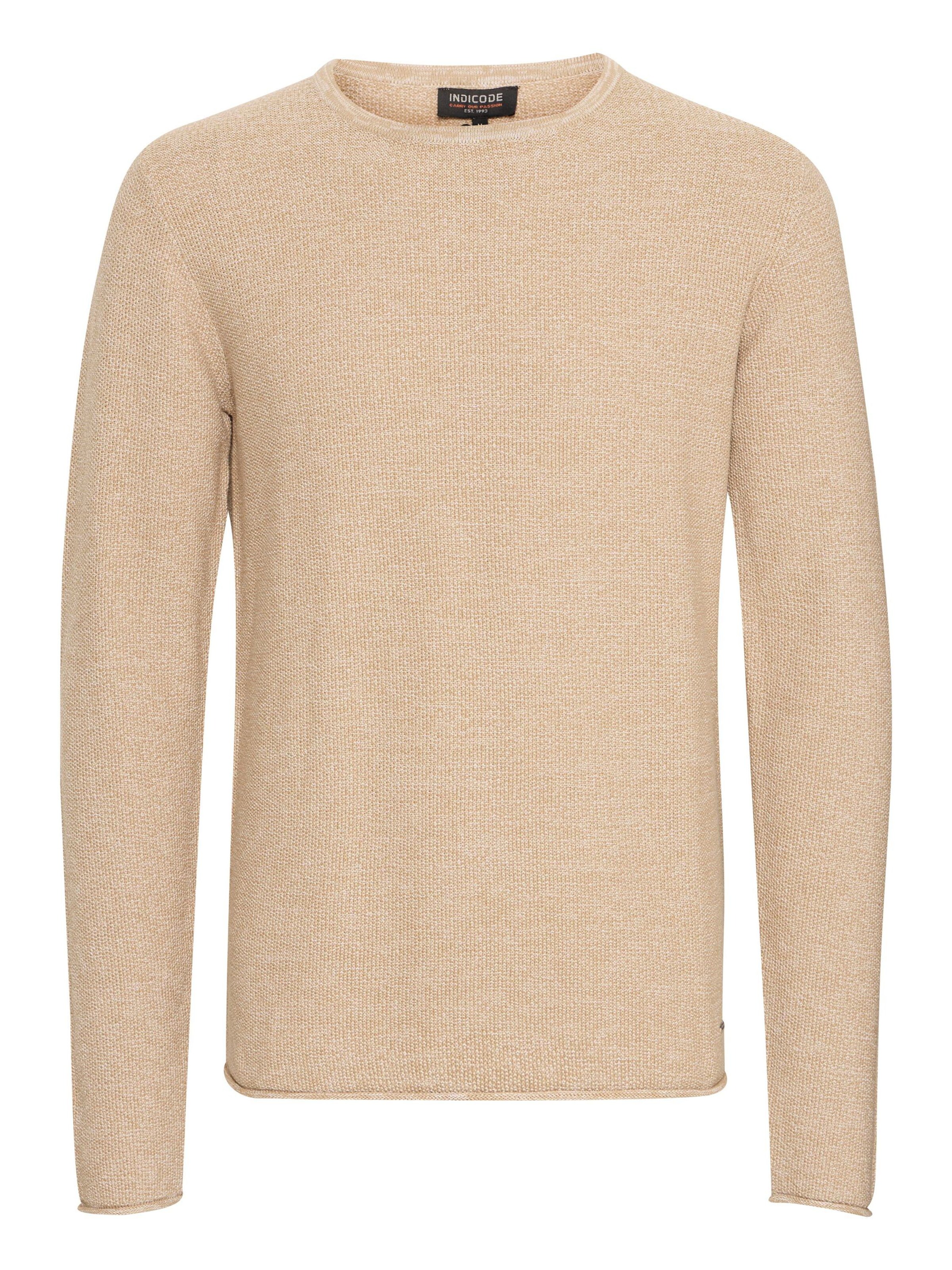 INDICODE JEANS Pullover 'Jadas' in Beige: Vorderseite
