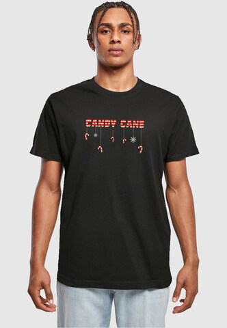 Merchcode Shirt 'Candy Cane' in Zwart: voorkant