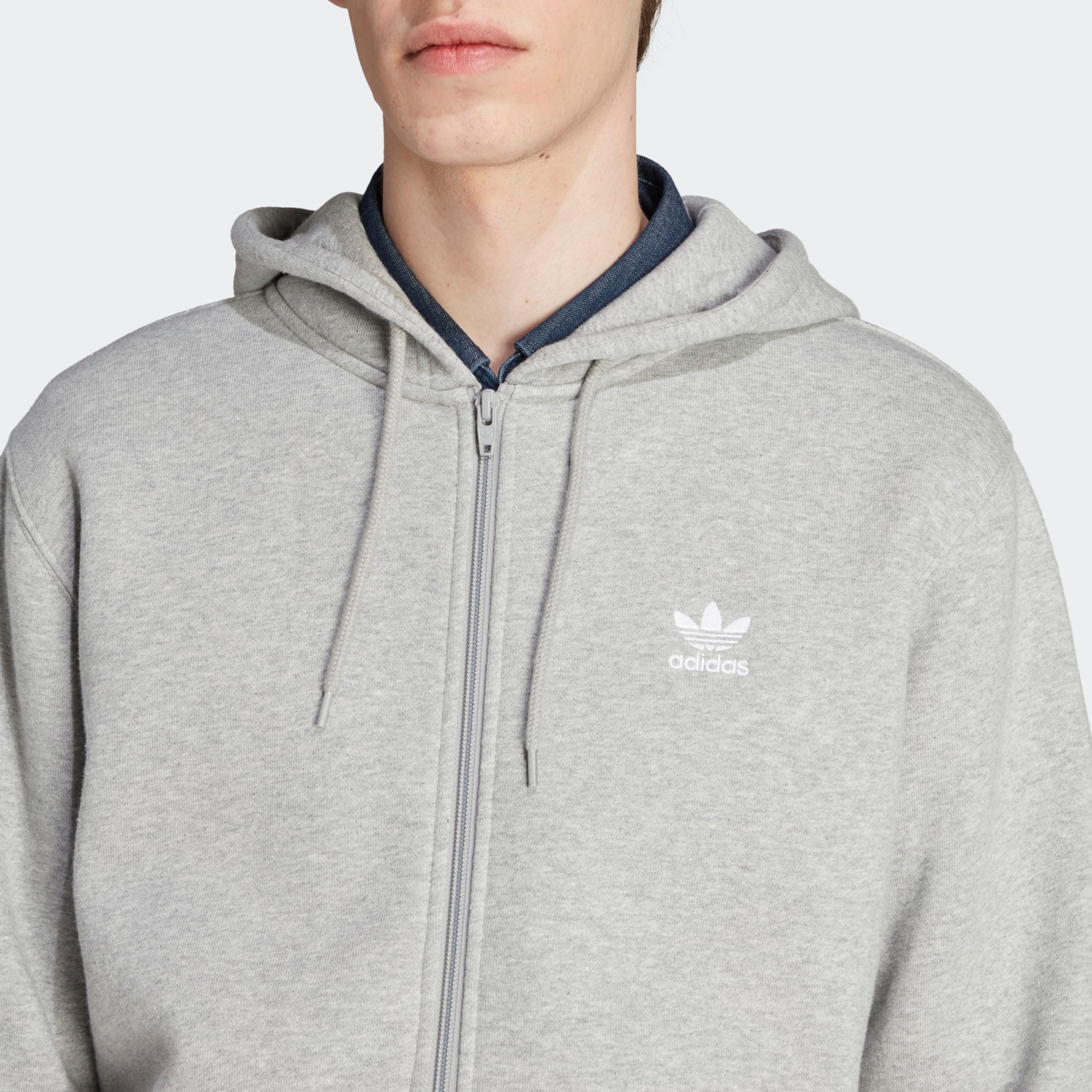 Trefoil essentials zip hoodie new arrivals
